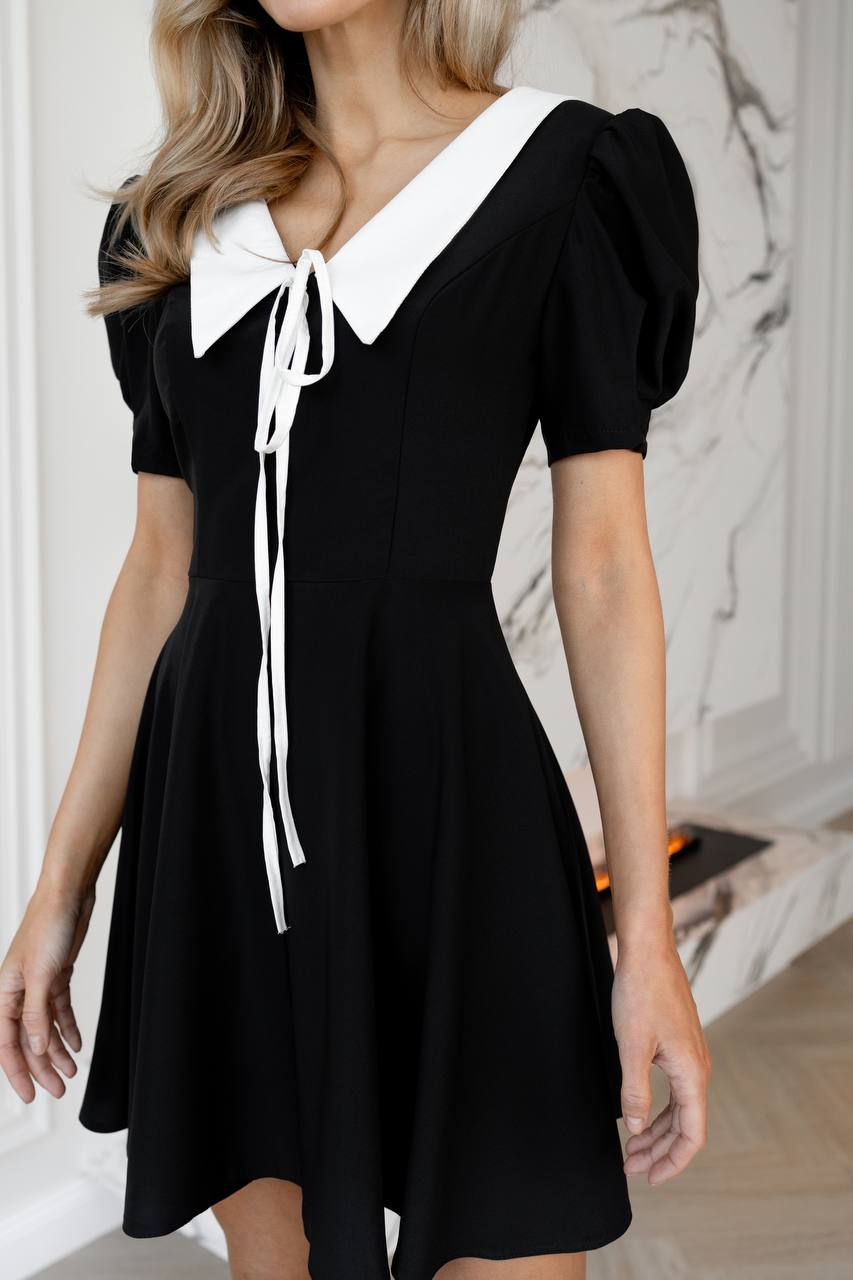 Collared Short Sleeve Mini Dress