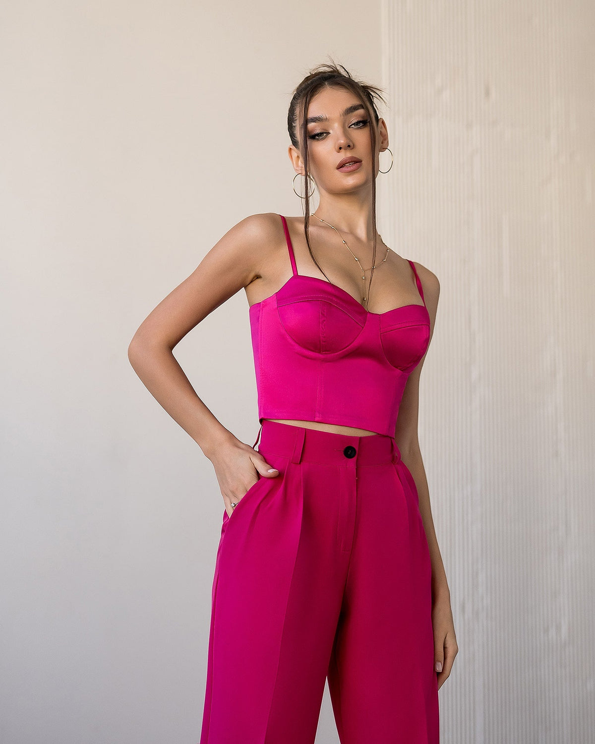 Belted Wide-Leg Suit 2-Piece