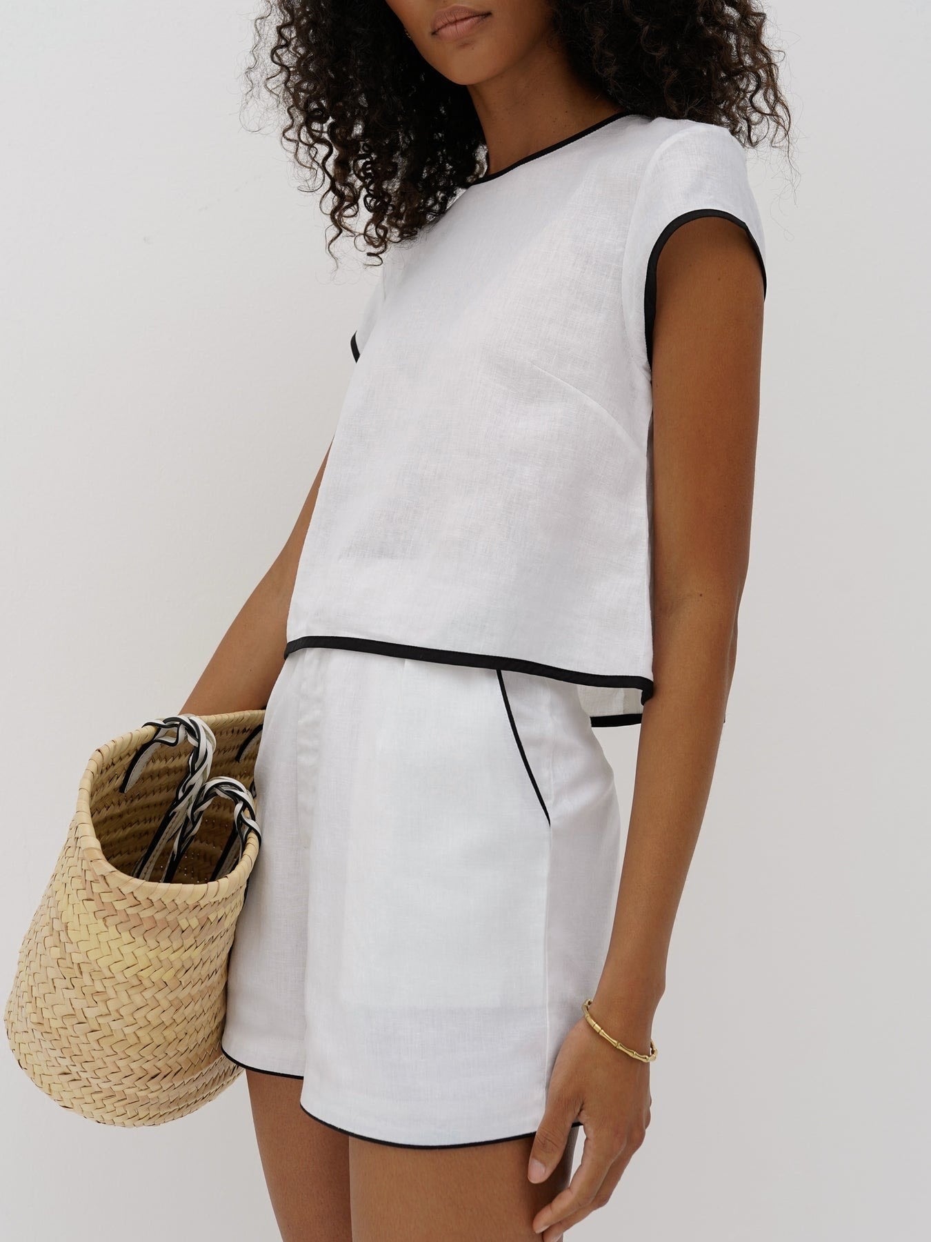 Linen Top & Shorts 2-Piece Set
