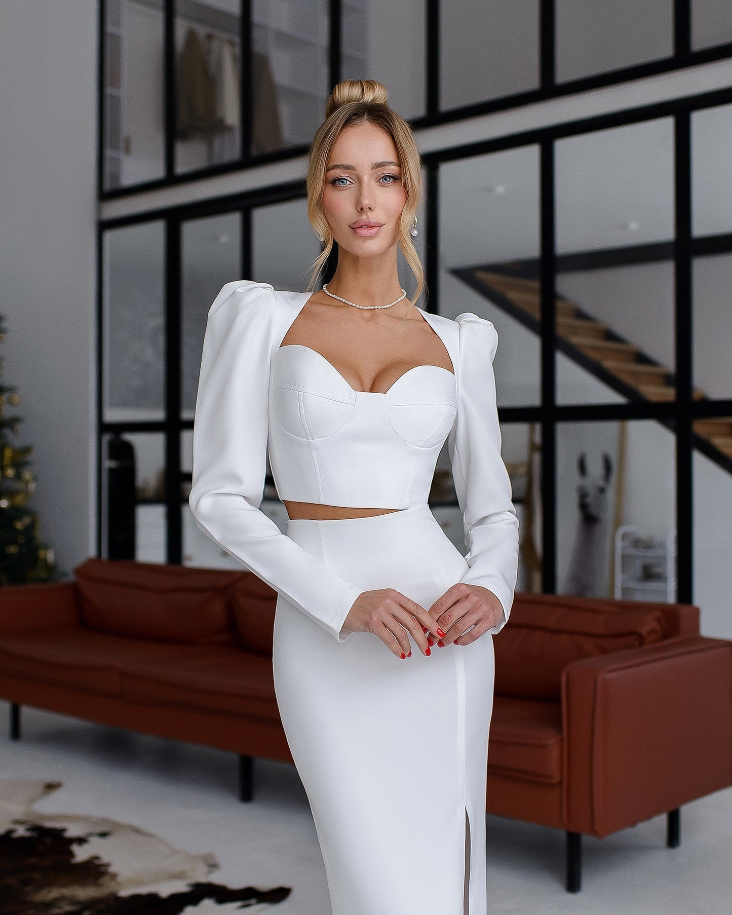 Sweetheart Top & Midi Skirt 2- Piece Set