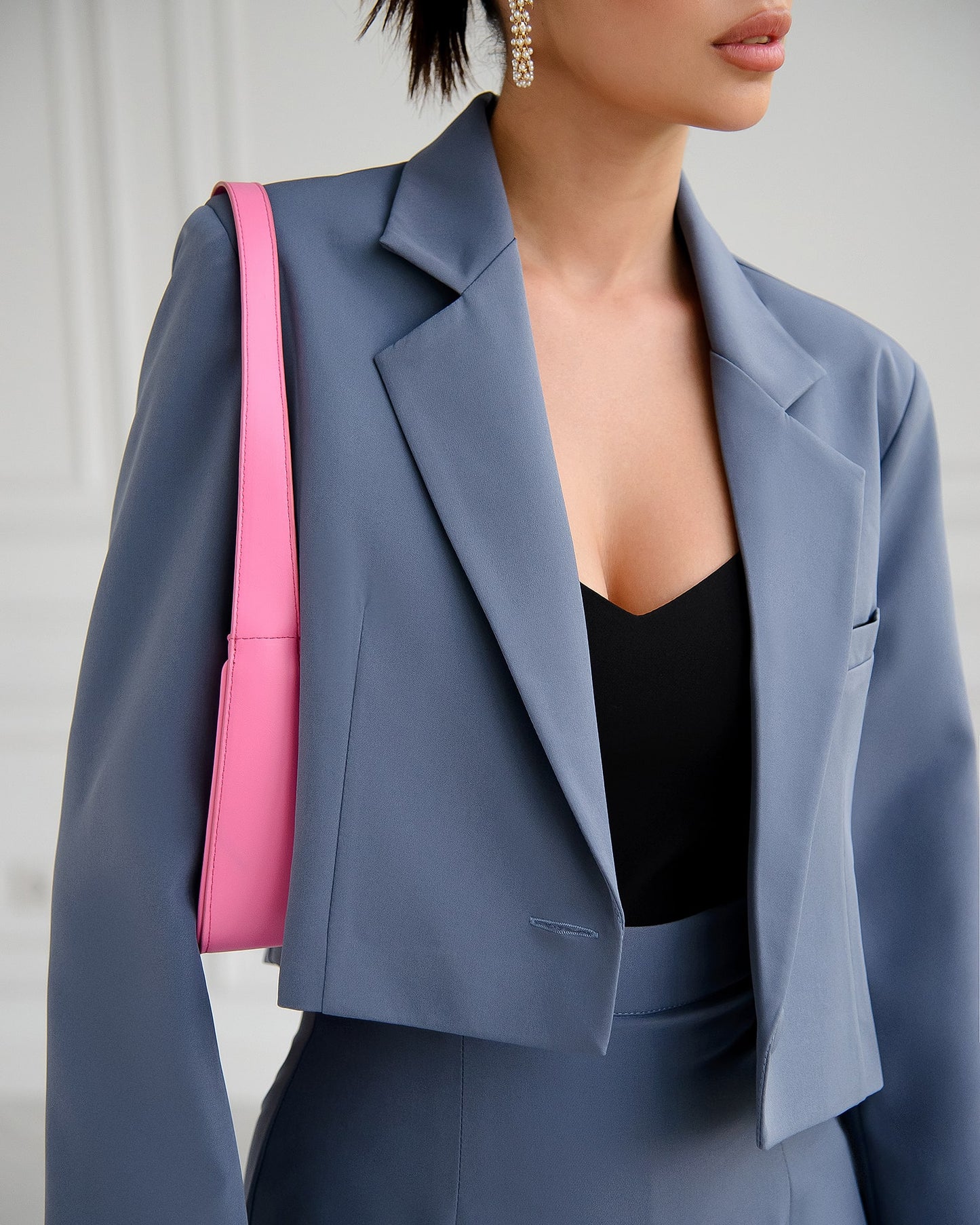 Crop Jacket Skirt Suit 2-Piece