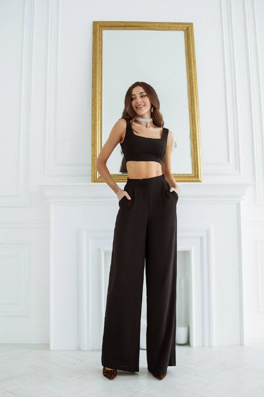 Sleeveless Top & Wide-Leg Pants 2-Piece Set