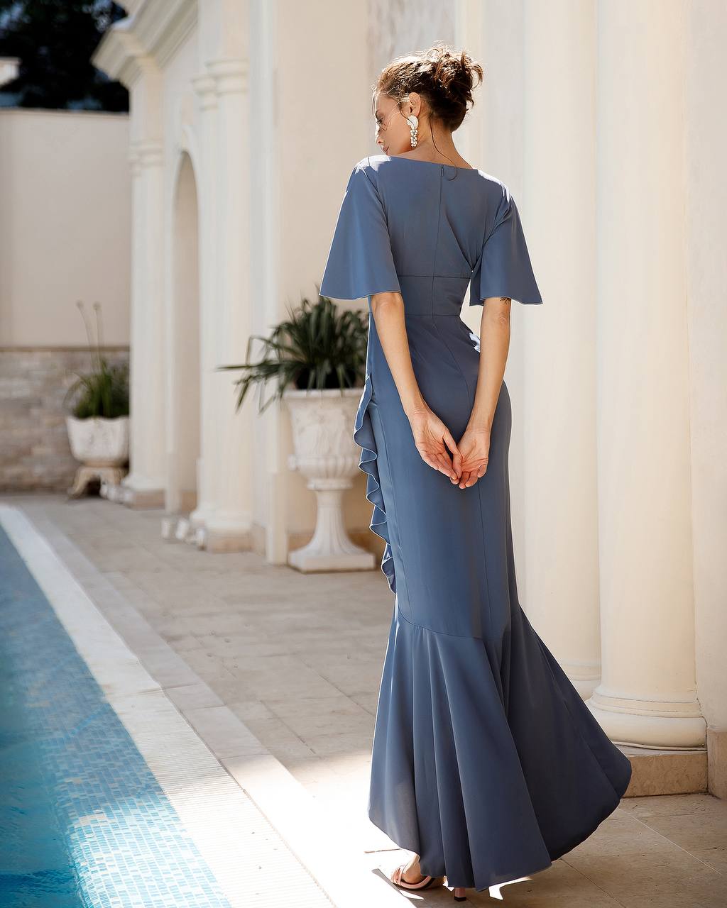 V-Neck Midi Dress