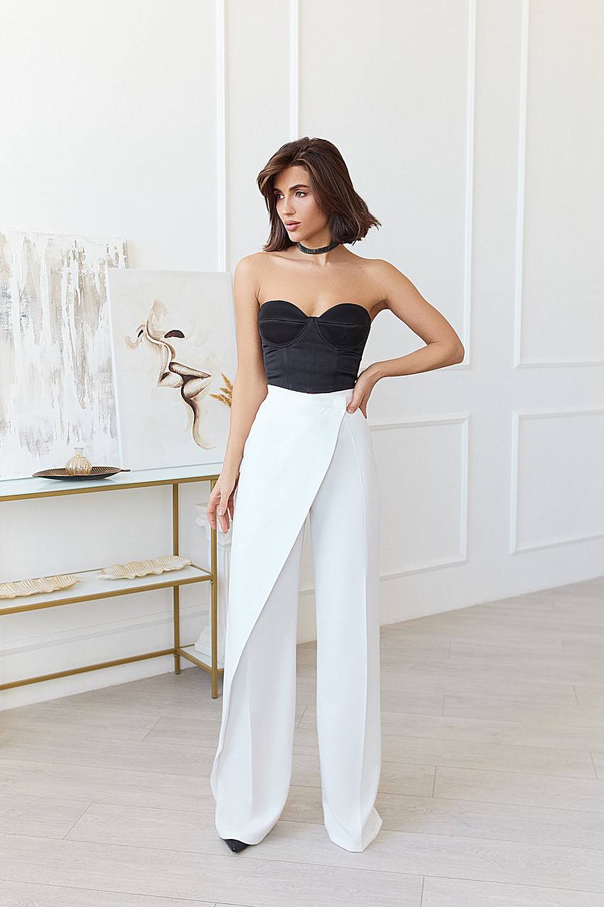 Wrap High Waisted Regular Fit Pants