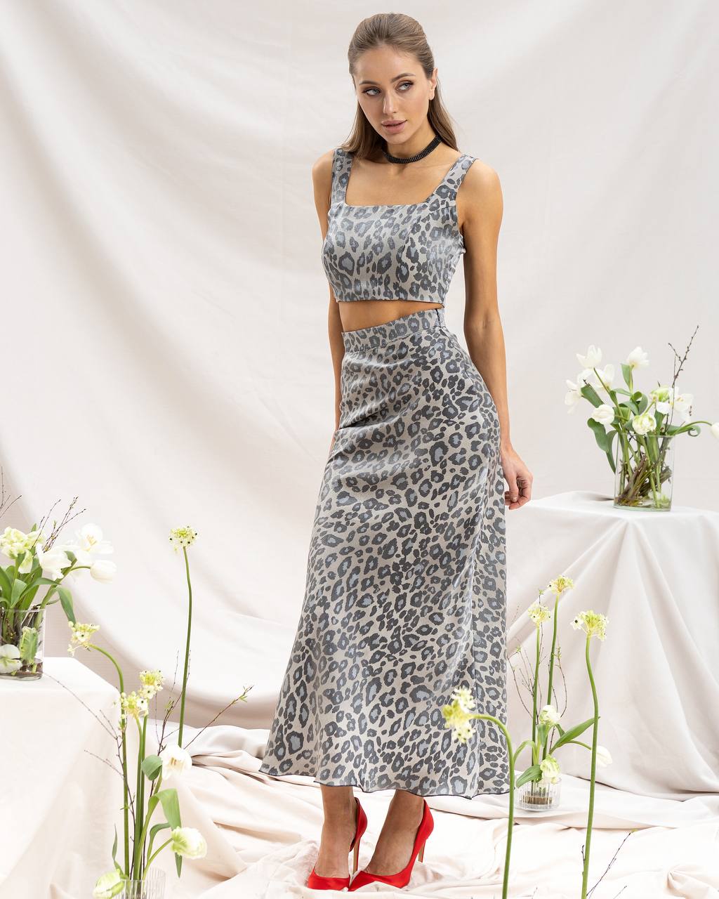 Satin Midi Skirt