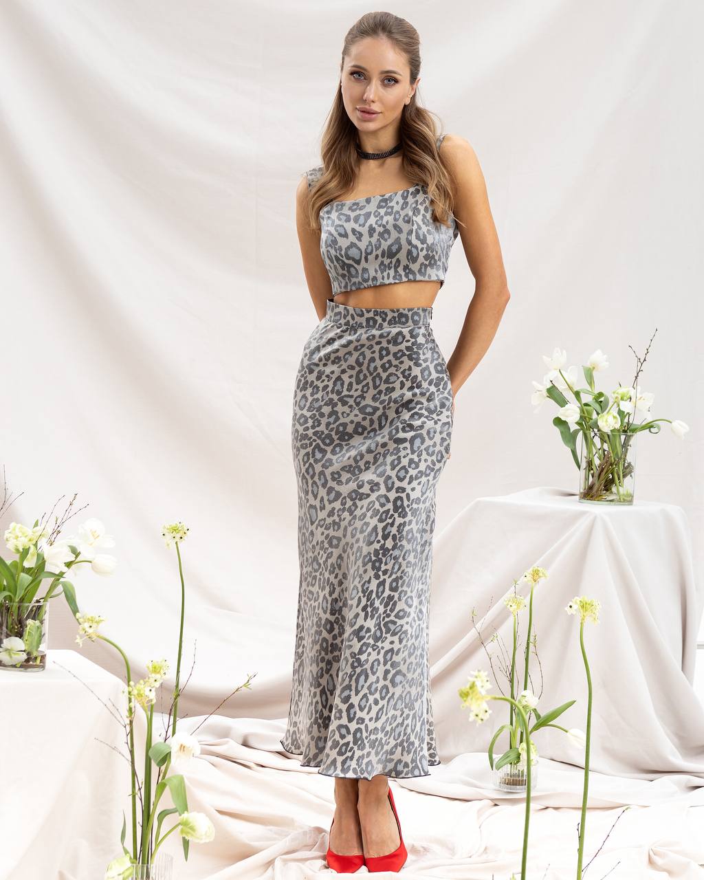 Satin Midi Skirt