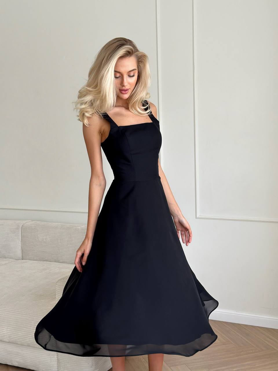Sleeveless Chiffon Midi Dress