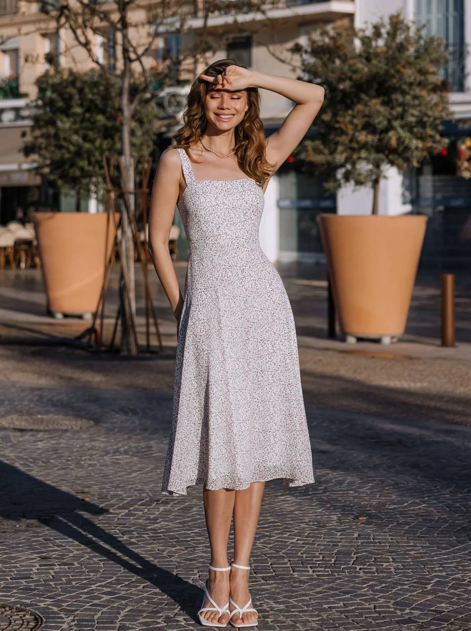 Sleeveless Chiffon Midi Dress