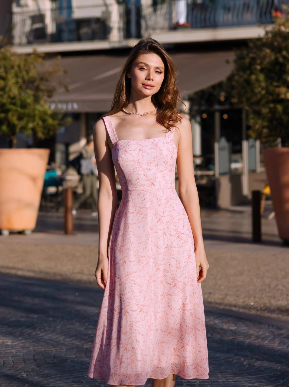 Sleeveless Chiffon Midi Dress