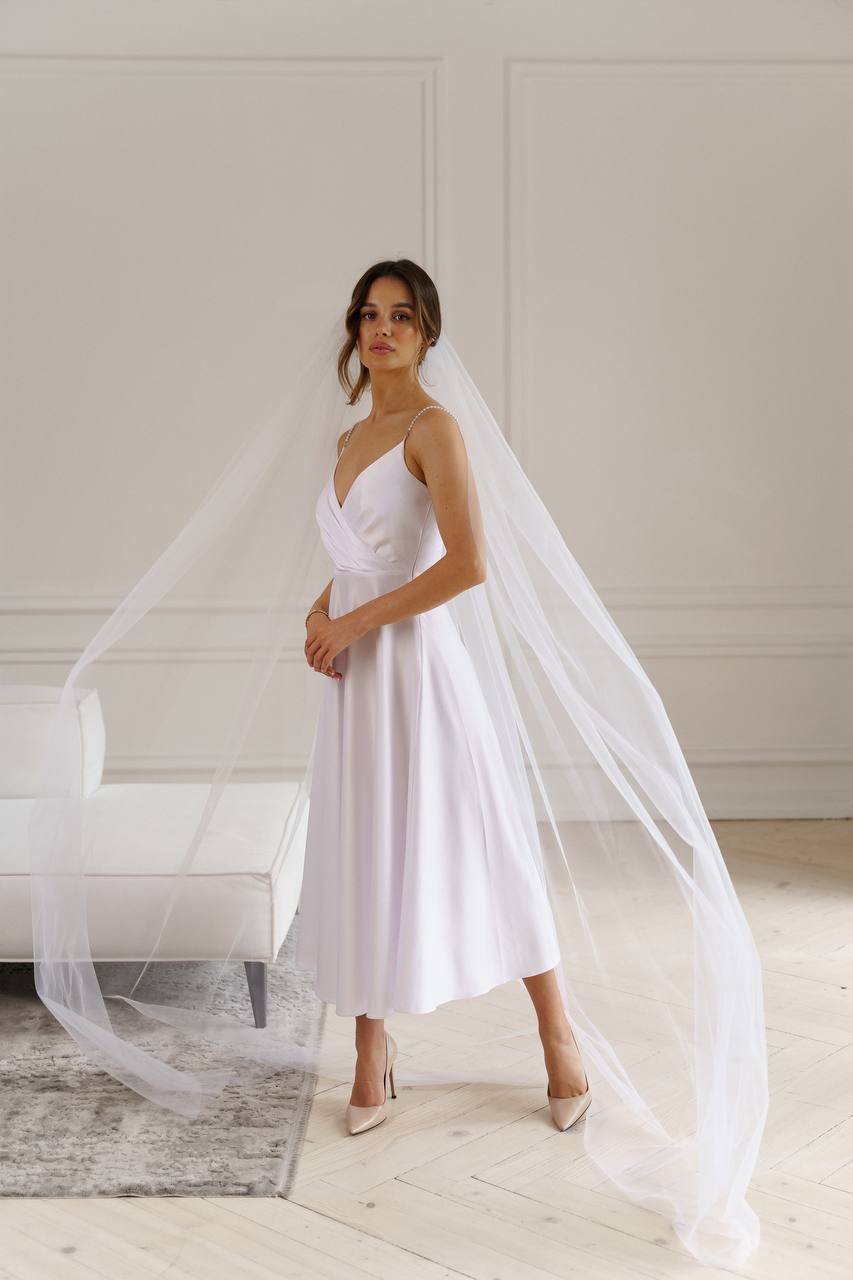 V-neck Satin Midi Dress