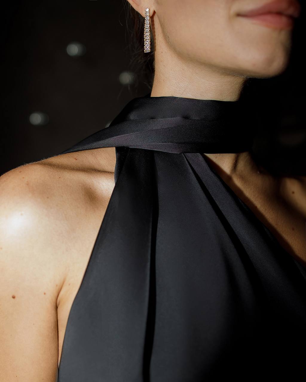 Monica Halter Neck Satin Maxi Dress