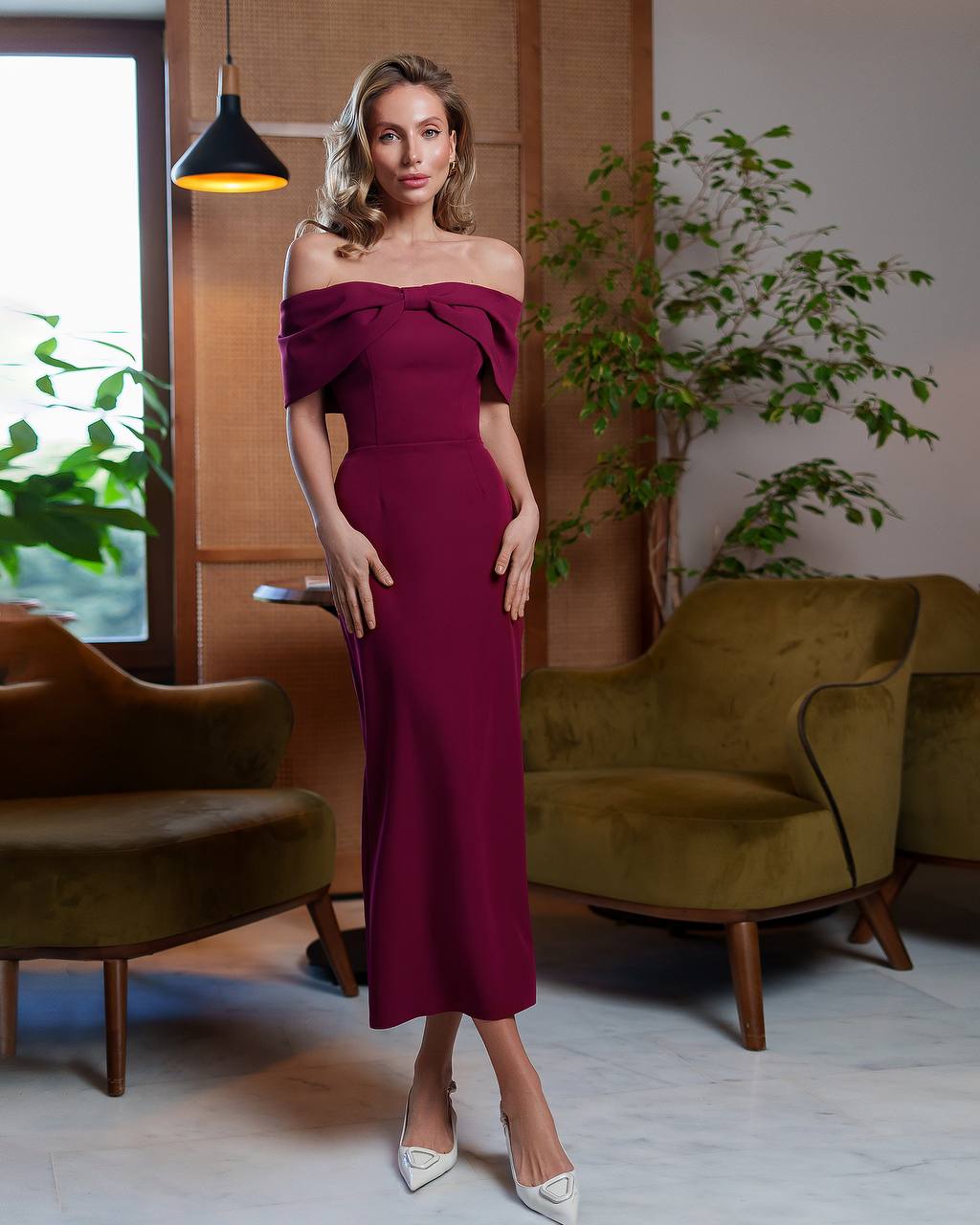 Julie Puff-Sleeve Midi Dress