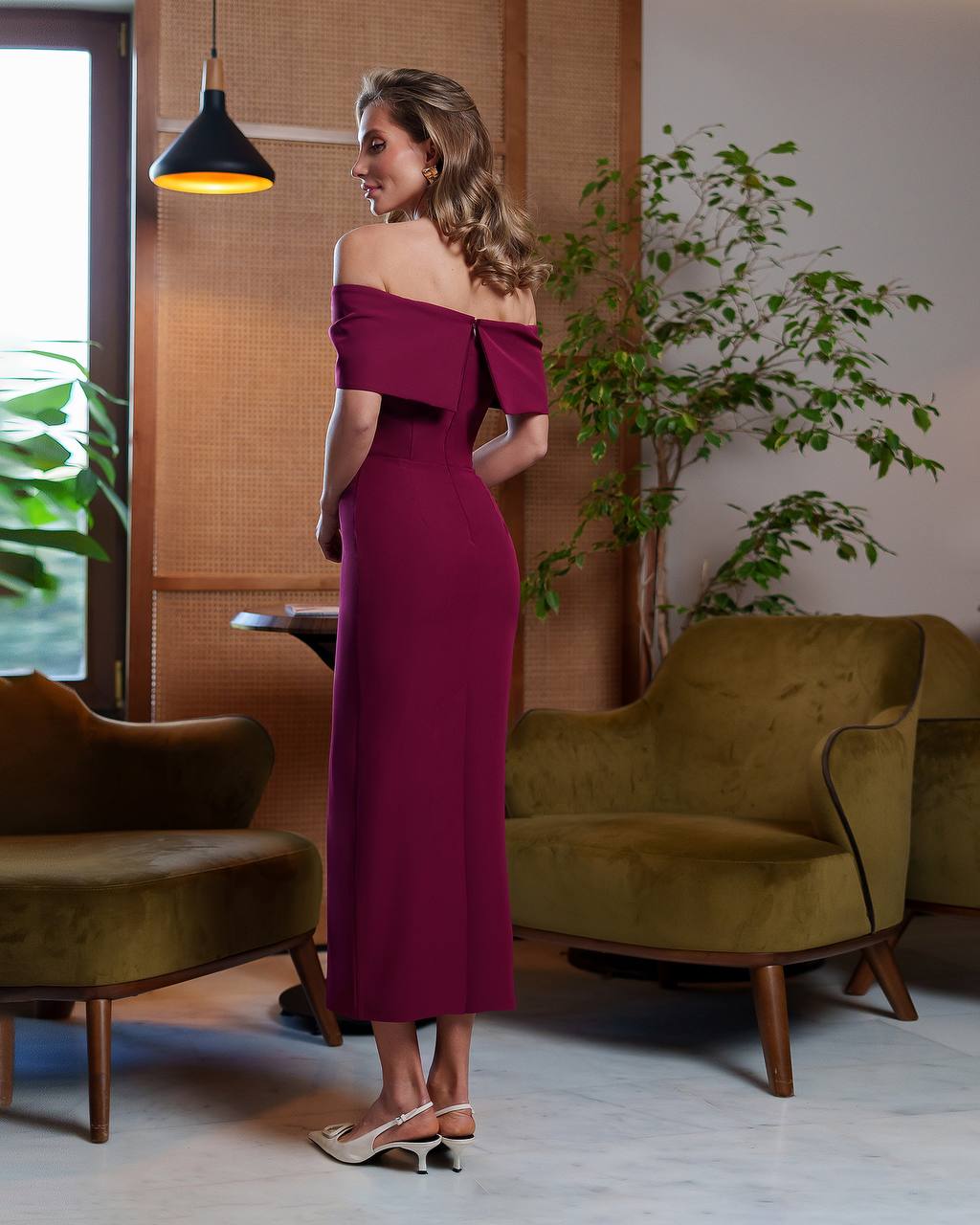 Julie Puff-Sleeve Midi Dress