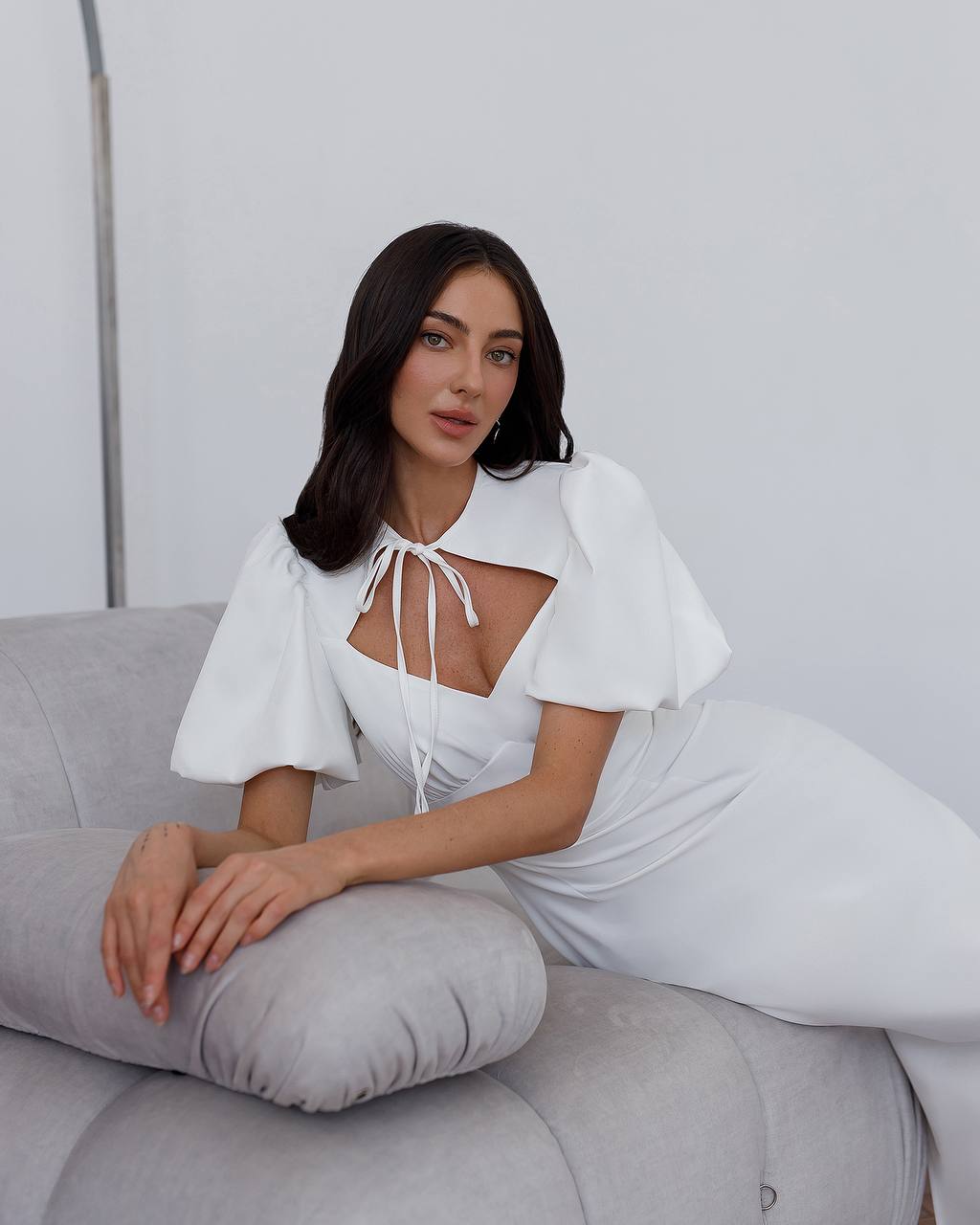 Julie Puff-Sleeve Midi Dress