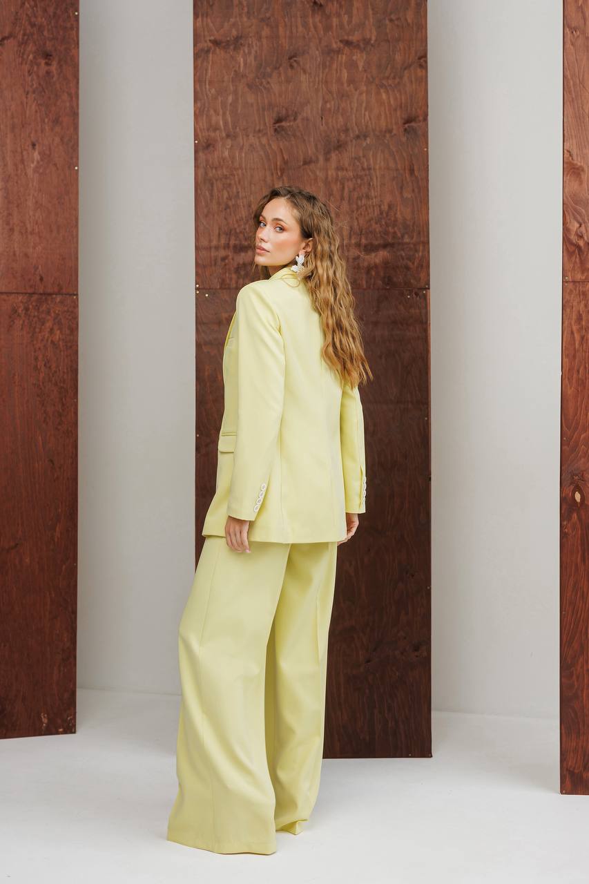 Single-Breasted Wide-Leg Suit 2-Piece