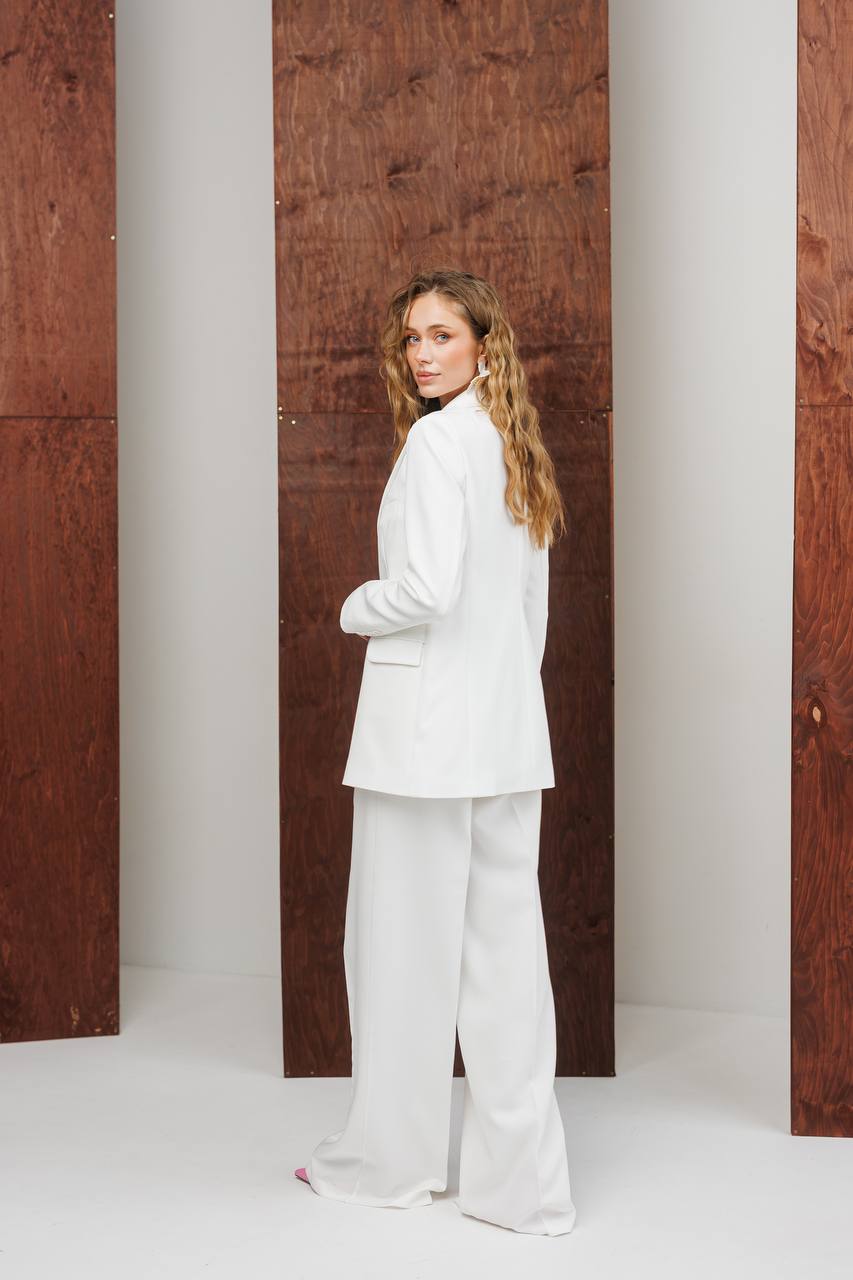 Single-Breasted Wide-Leg Suit 2-Piece