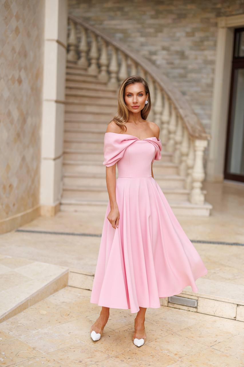 Off-The-Shoulder Midi Dress
