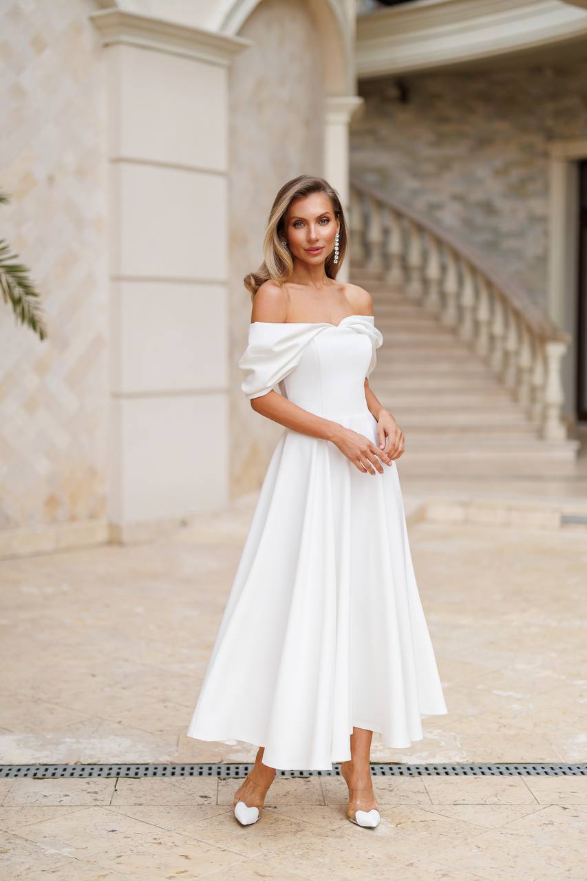 Off-The-Shoulder Midi Dress