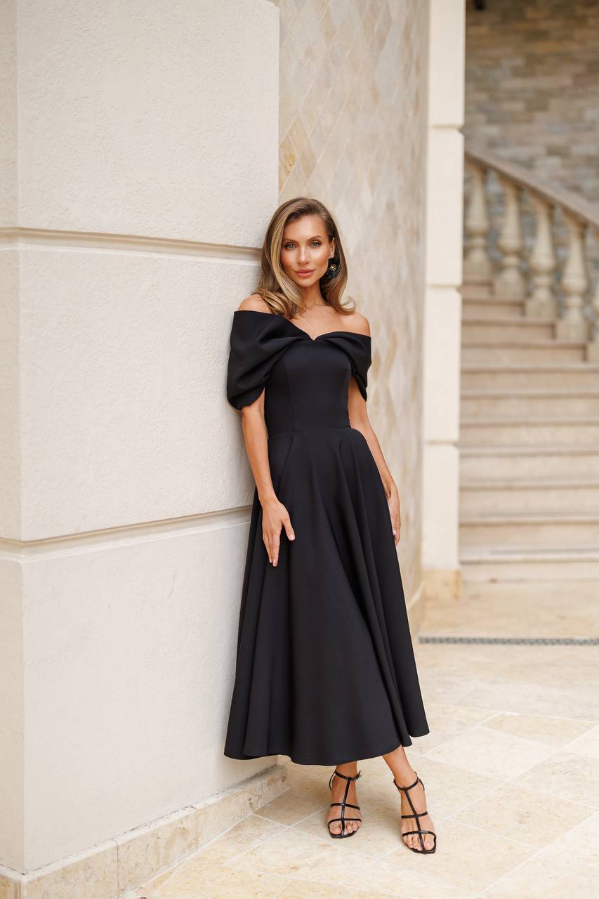 Off-The-Shoulder Midi Dress