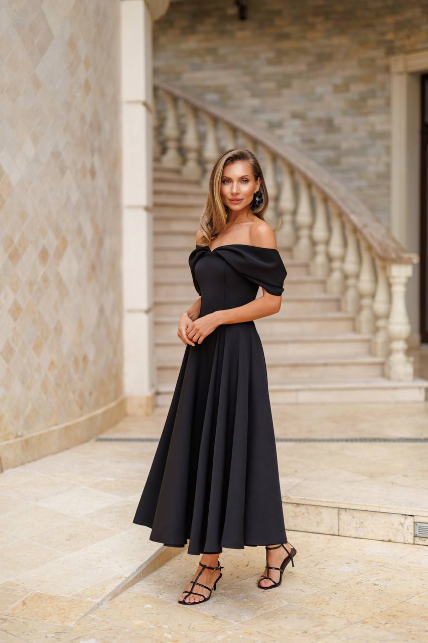 Off-The-Shoulder Midi Dress