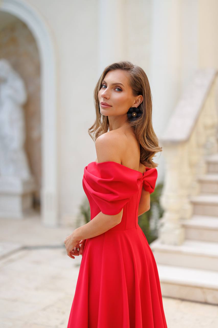 Off-The-Shoulder Midi Dress