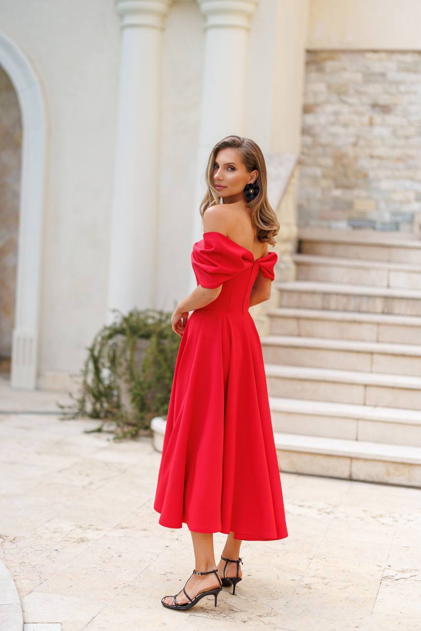 Off-The-Shoulder Midi Dress