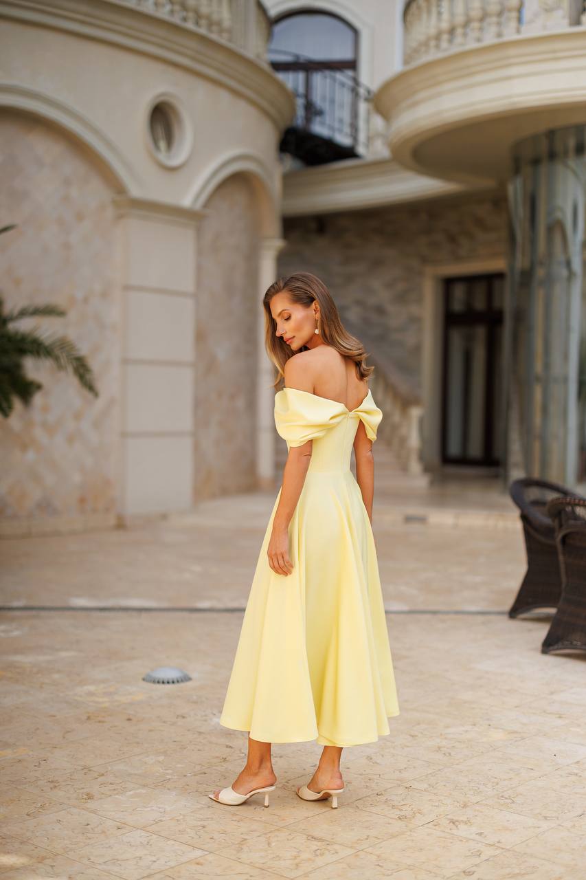 Off-The-Shoulder Midi Dress
