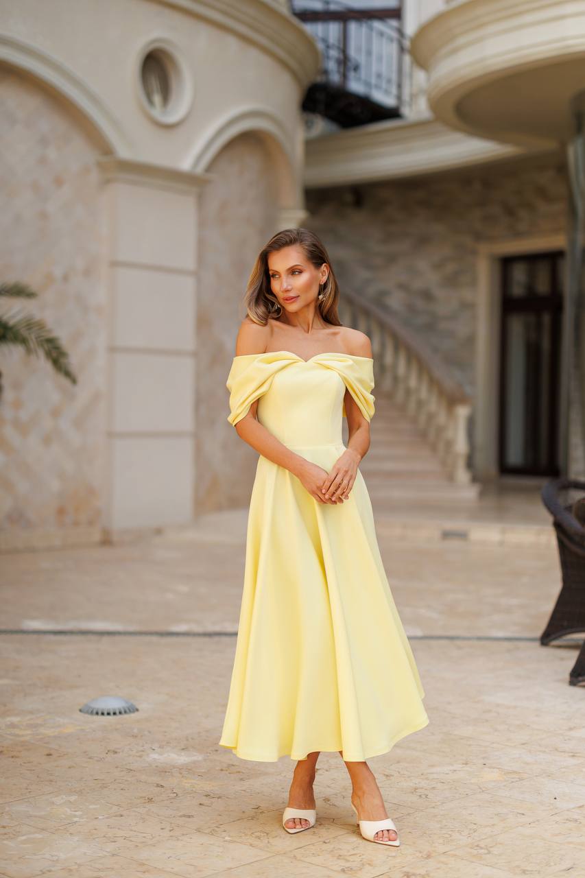 Off-The-Shoulder Midi Dress