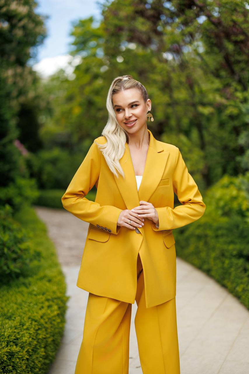 Single-Breasted Wide-Leg Suit 2-Piece