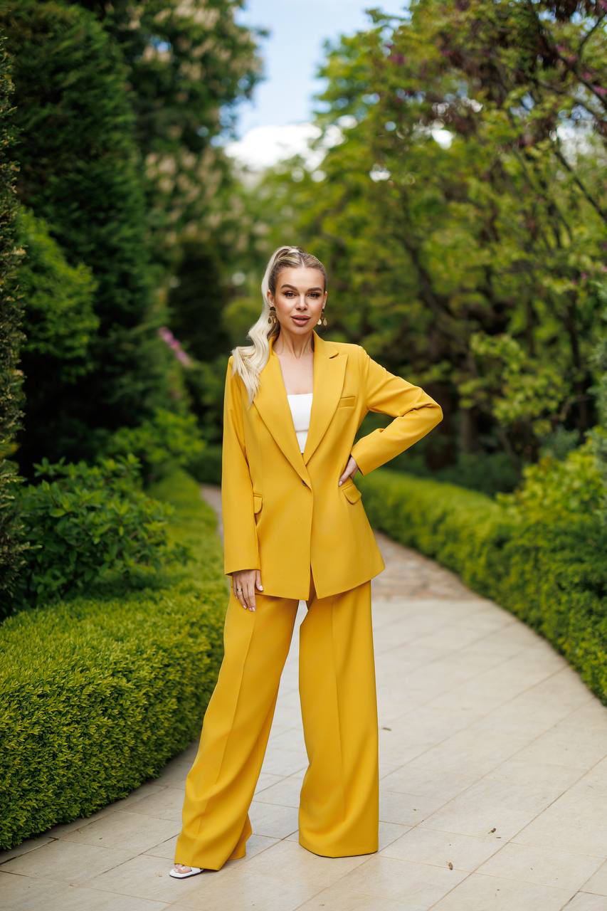 Single-Breasted Wide-Leg Suit 2-Piece