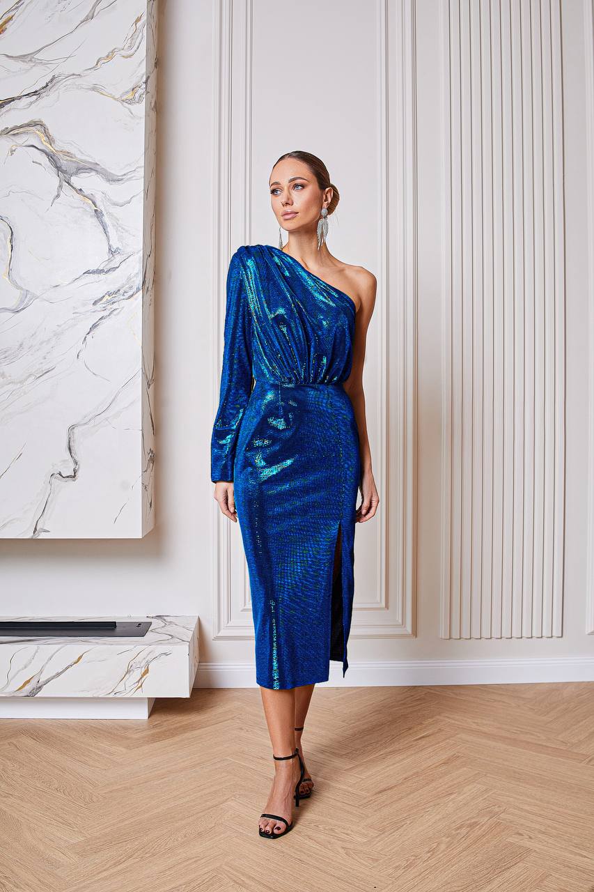 One-Shoulder Midi Dress