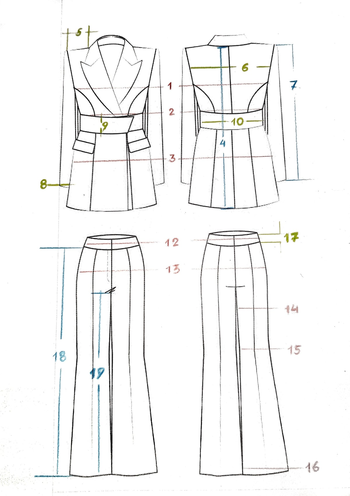 2-Piece Bridal Pantsuit With Deep V Jacket