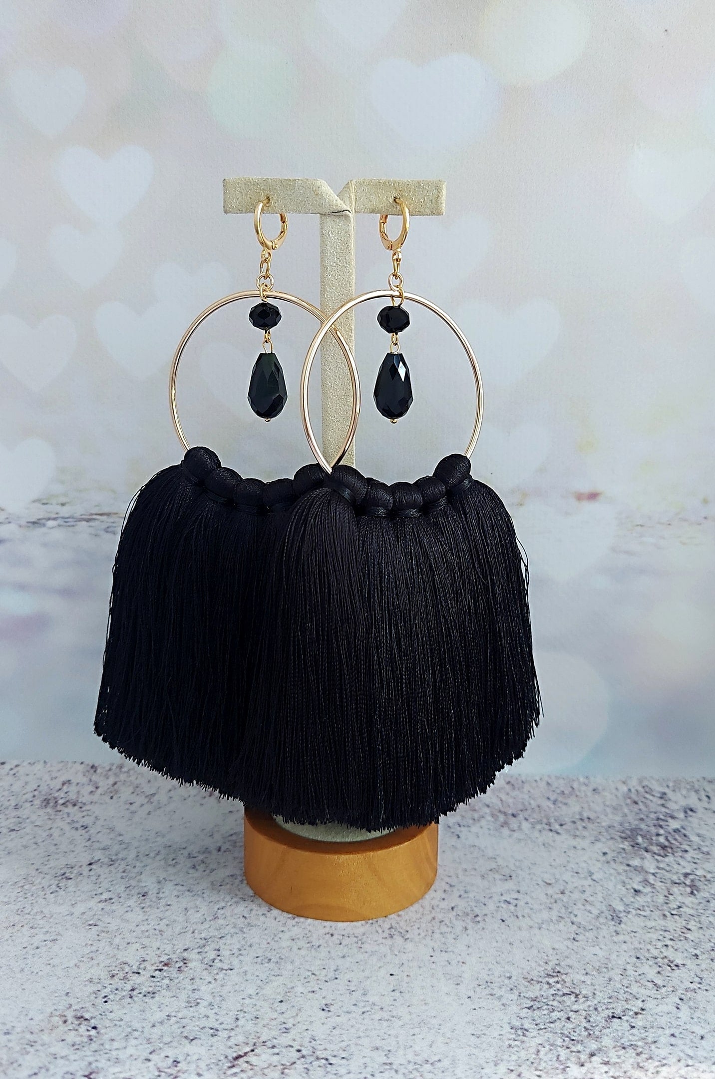 Silk Thread Jewelry Alloy Earrings With Rings And Tassel Pendants