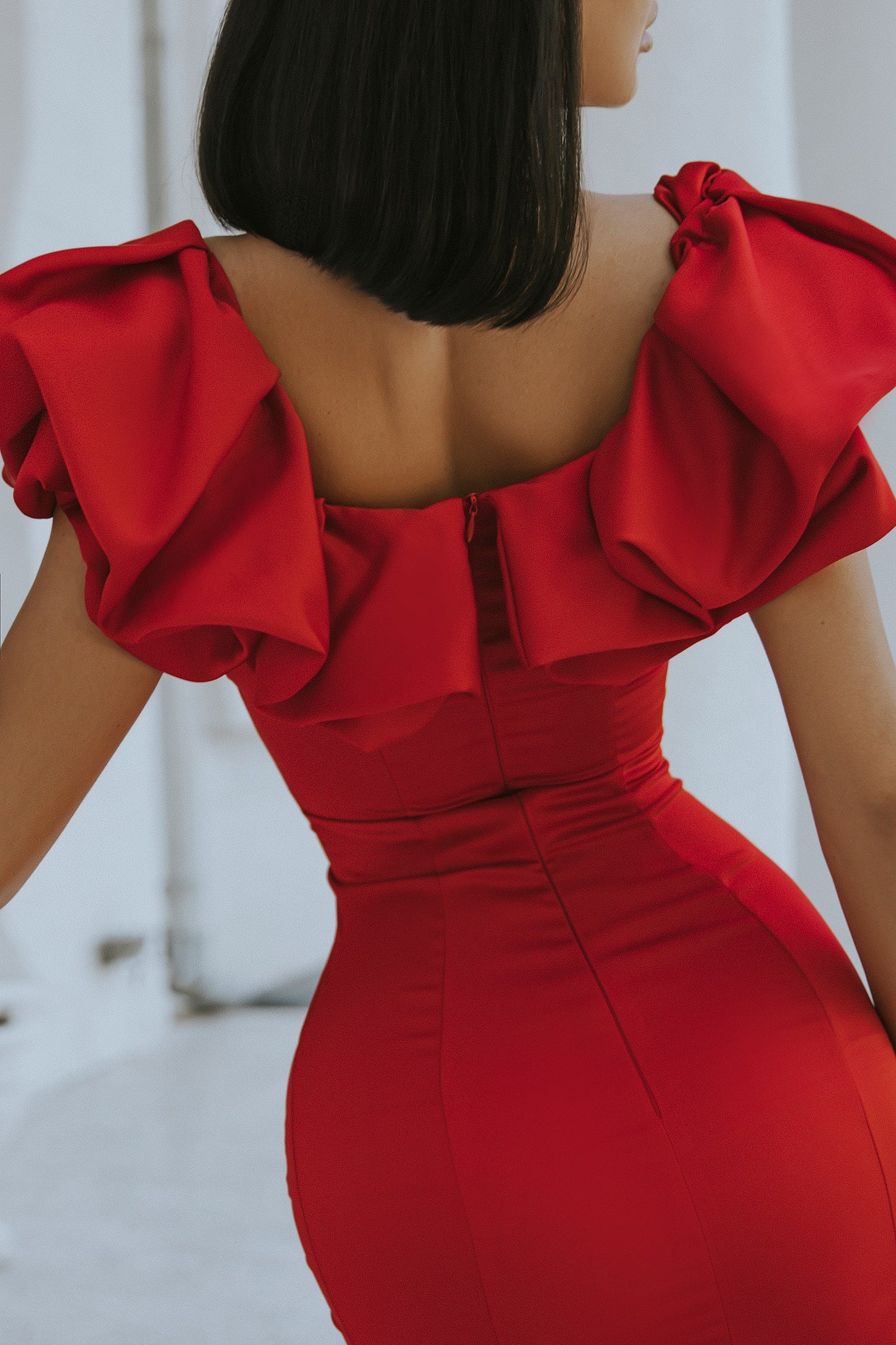 Satin Mini Dress with Short Sleeve