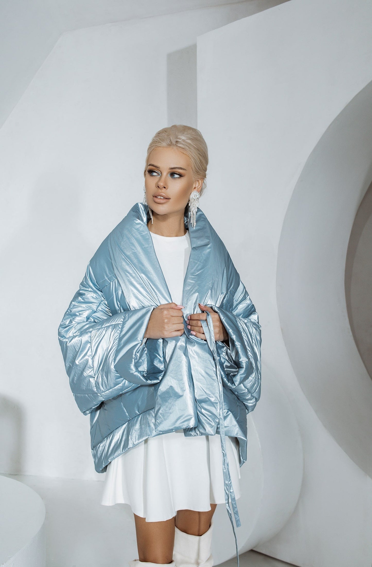 Satin Cloak Jacket Long Sleeve