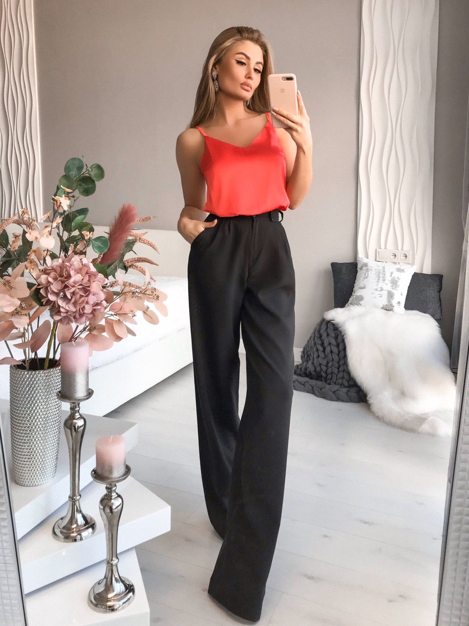 High Waist Fitted Palazzo Pants