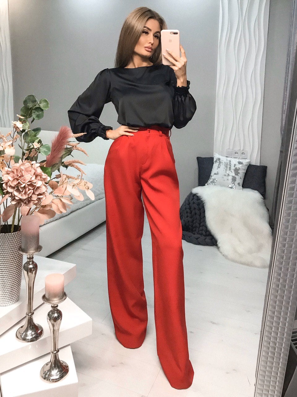 Waist Fitted Palazzo Pants