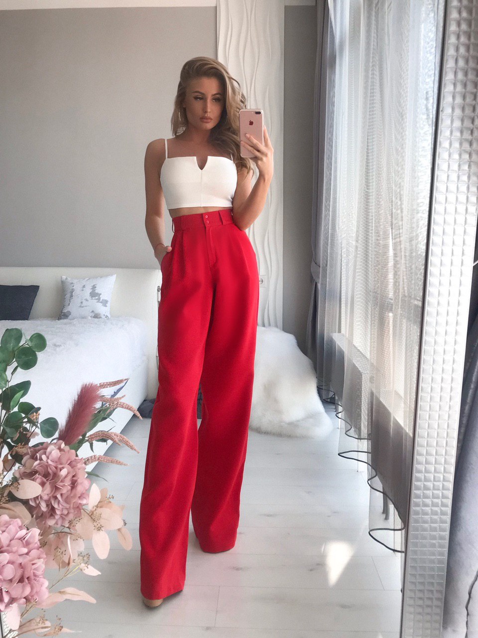 Waist Fitted Palazzo Pants