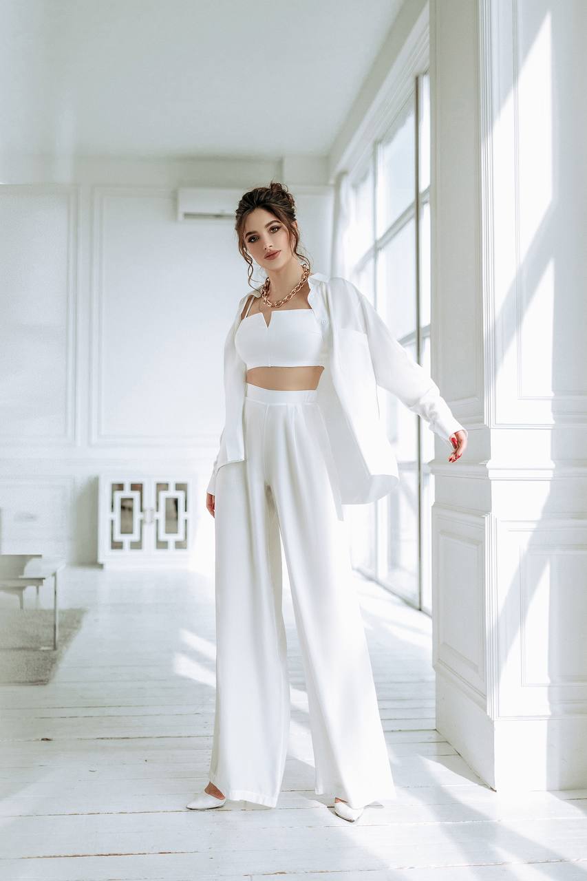 Shirt & High Waist Pants 2-Piece Set