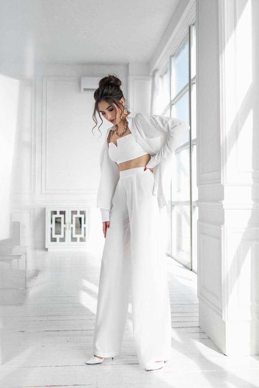 Shirt & High Waist Pants 2-Piece Set