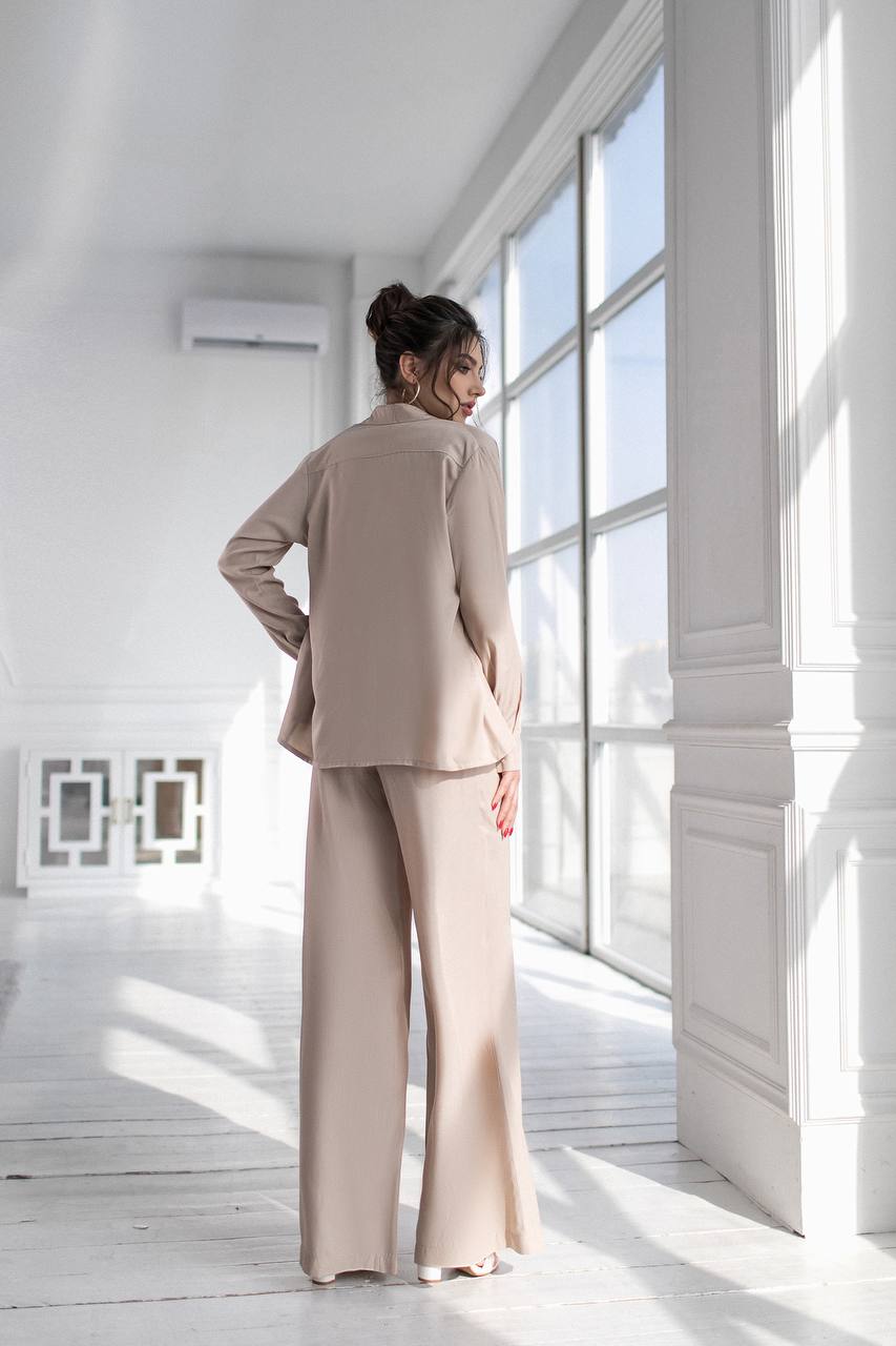 Shirt & High Waist Pants 2-Piece Set