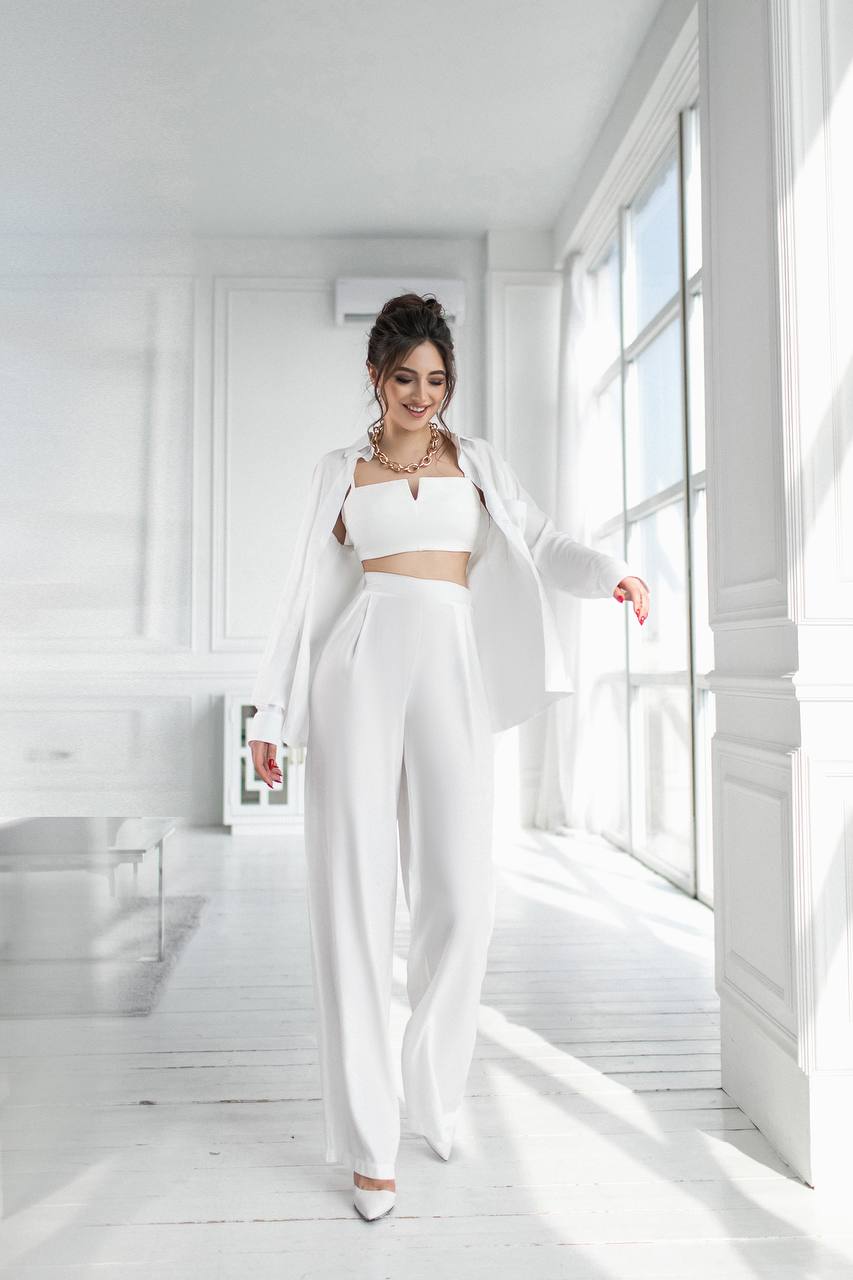 Shirt & High Waist Pants 2-Piece Set