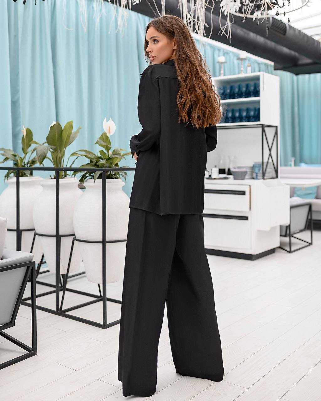 Shirt & High Waist Pants 2-Piece Set