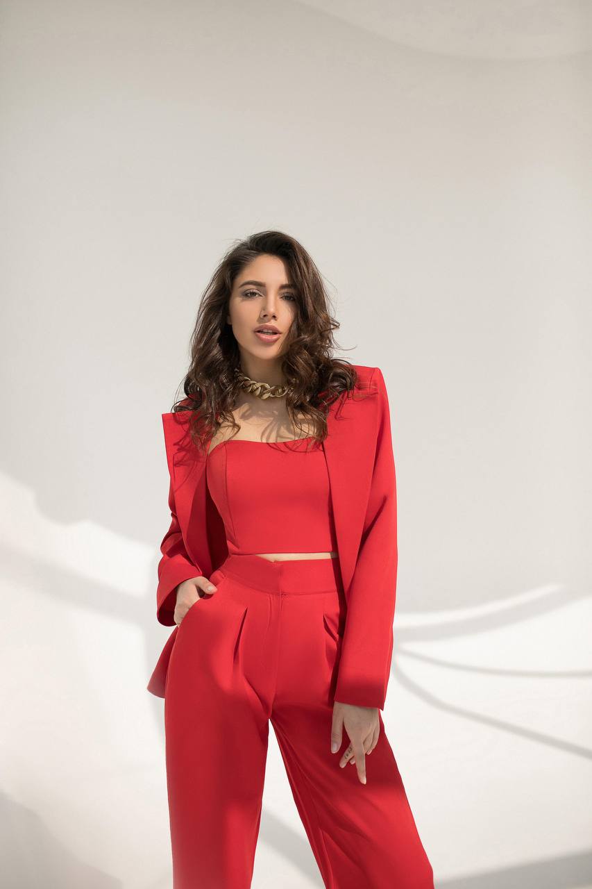 Belted Wide-Leg Suit 3-Piece