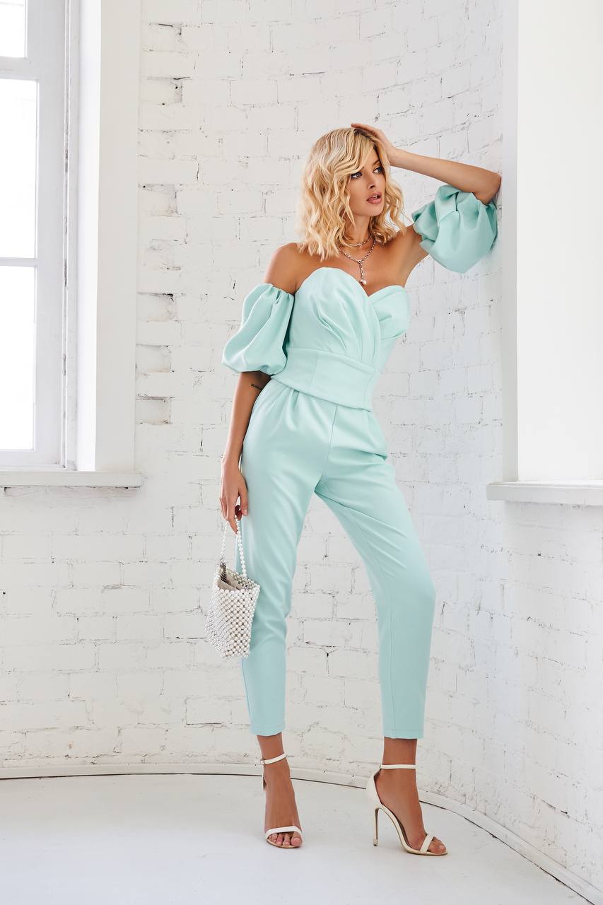 Corseted Strapless Top & High Waisted Regular Fit Pants 2-Piece Set
