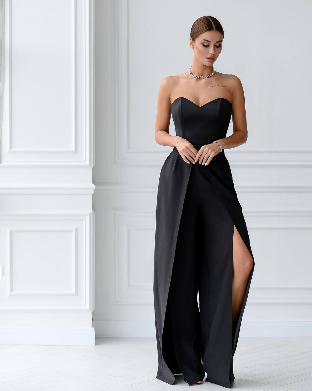 High Waist Slit Cuff Сulottes