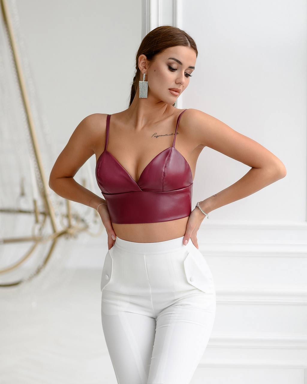 Vegan Leather Crop Top