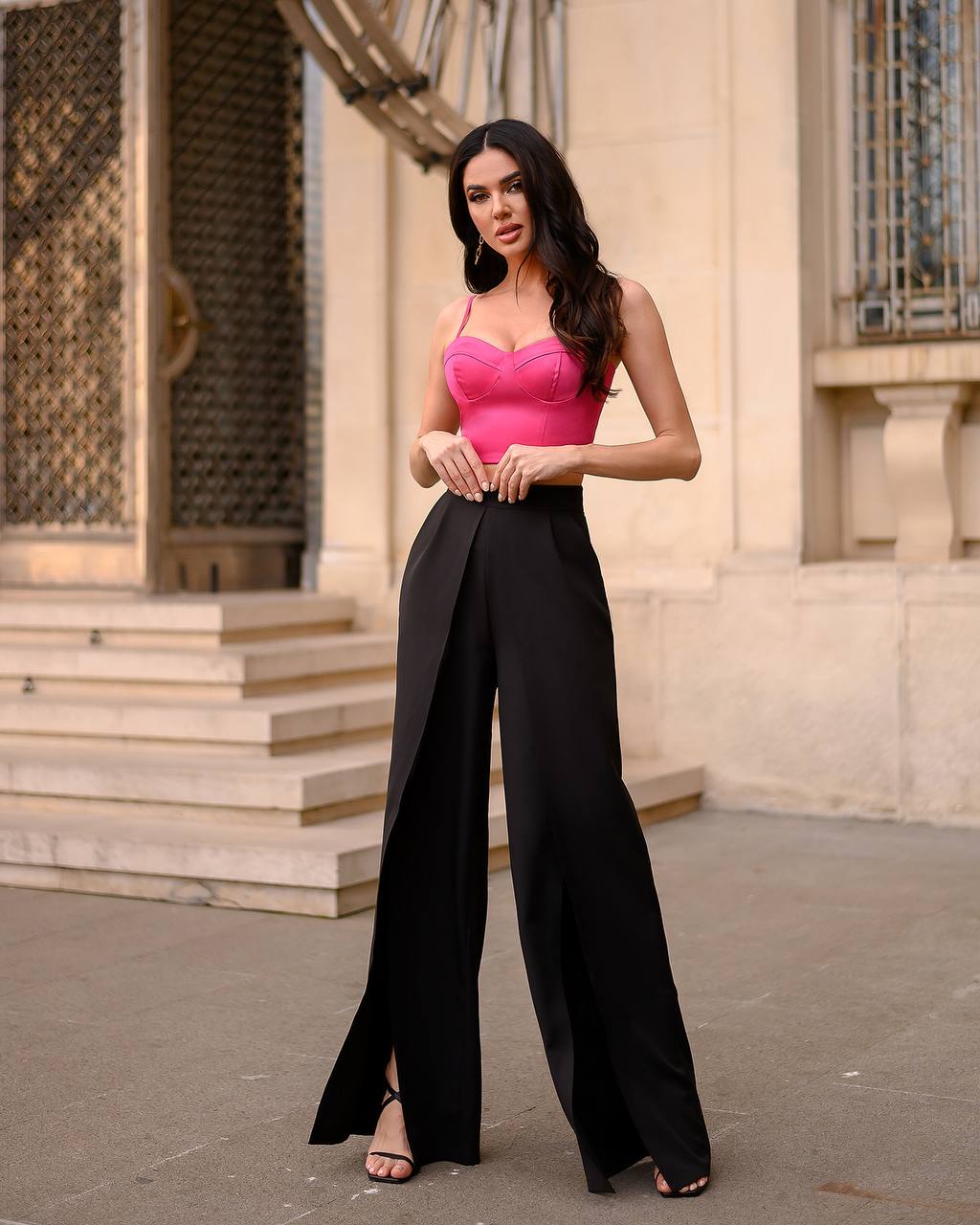 High Waist Slit Cuff Сulottes