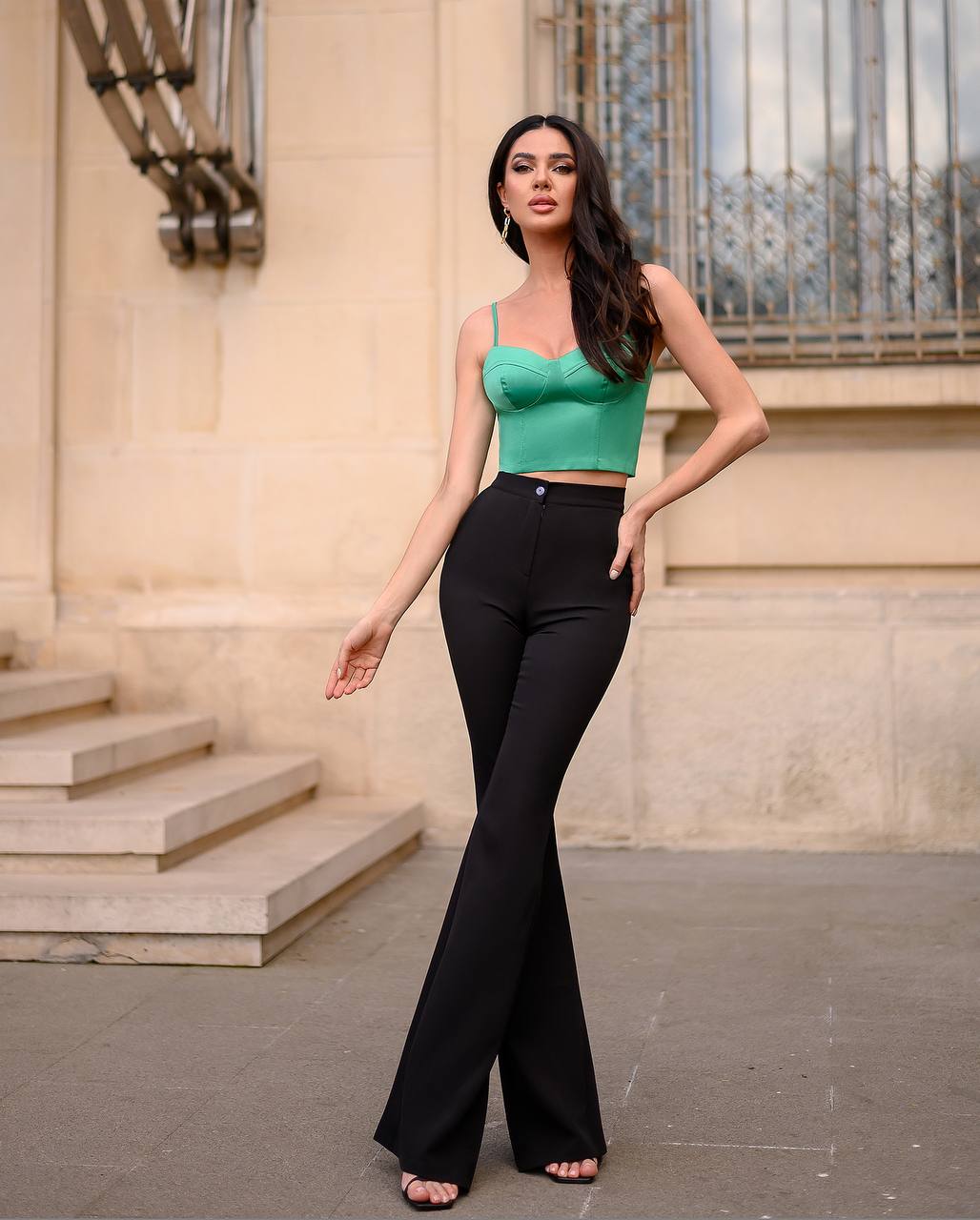 Waist Fitted Flared Pants