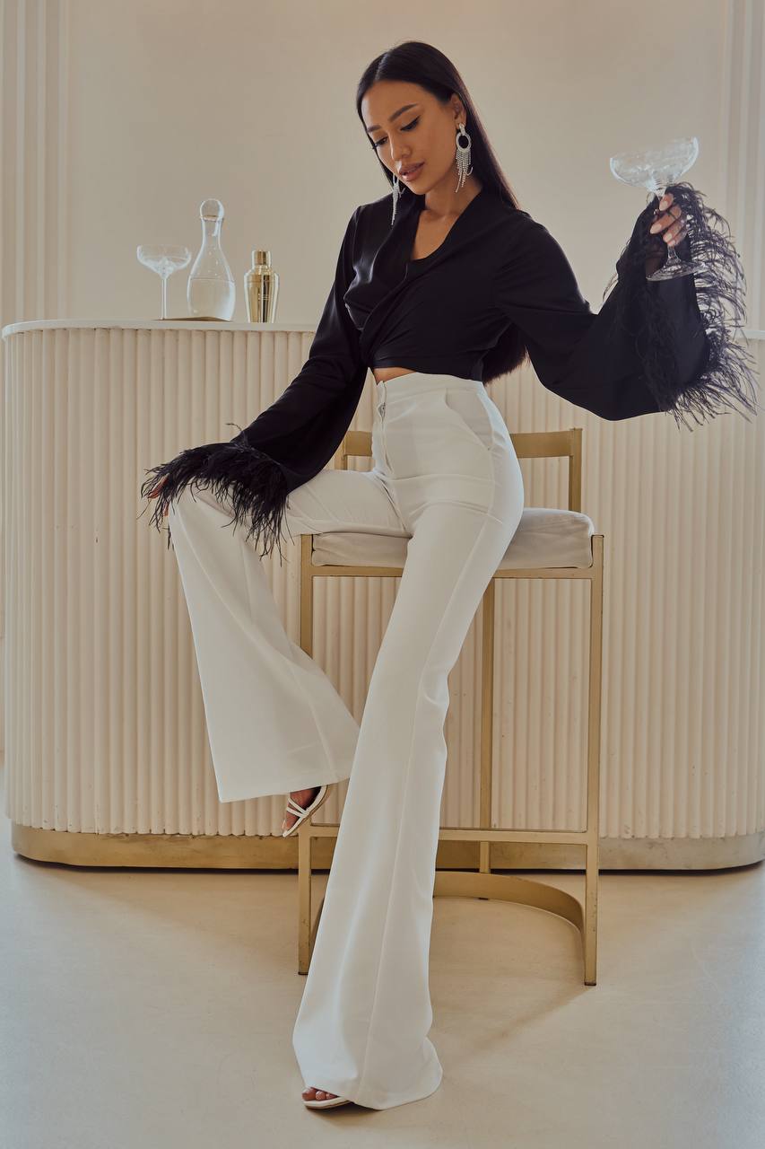 Waist Fitted Flared Pants